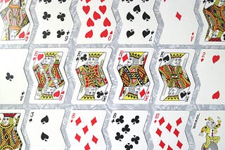 Set of cards displayed horizontally