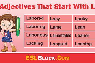 Adjectives That Start With L