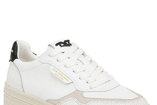 Tonal Chunky White Sneakers with Almond Toe | Image