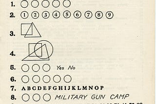 WW1 U.S. Army IQ test