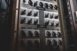 Dials on an old-school machine