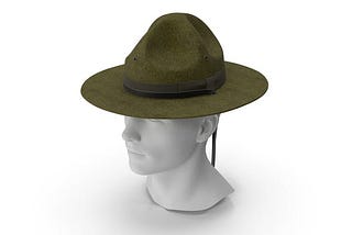 Military Sergeant Cap Green on Mannequin