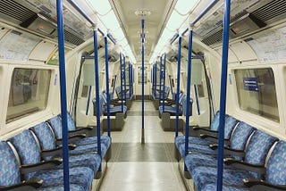 Empty underground carriage