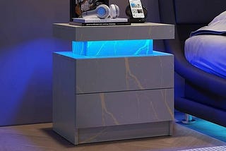 modern-style-nightstand-with-led-lights-and-2-drawers-graysilver-1