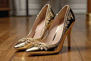 Gold-Mid-Heel-Shoes-1