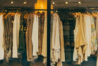 A rack of hanging clothes