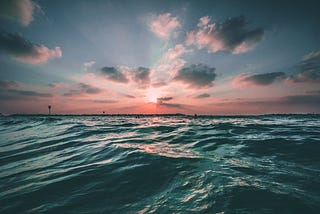 Beautiful red sunset over the ocean