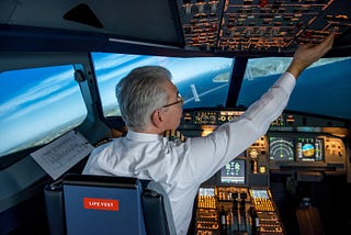In-flight cockpit simulation