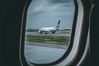 plane, as seen through window of plane