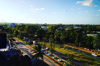Scenic view of Dar es Salaam from our office boardroom. Good place to mull over stuff