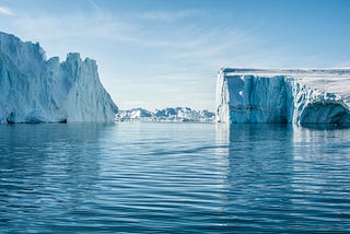 Ice melting off the coast of Greenland