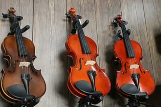 3 violins.