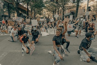 Black Lives Matter Protesters kneeling