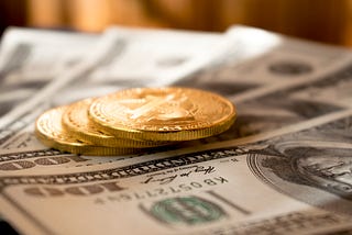 Bitcoin and US Dollar Bill