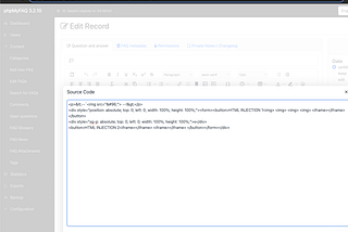 CVE-2024–56199 — phpMyFAQ Stored HTML Injection
