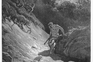 The Death of Abel by Gustave Doré (1832–83), artist H. Pisan, engraver