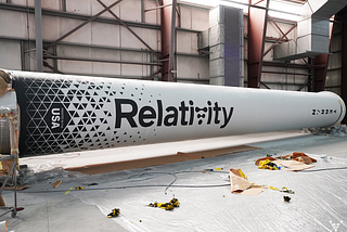 Image of 3d printed rocket by Relativity Space.