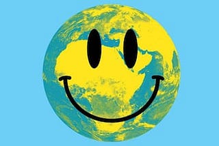 The globe with a smiley face on it