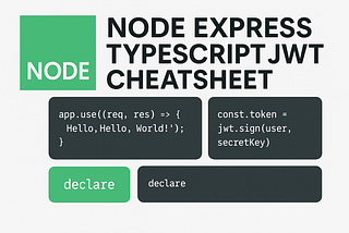Node Express Typescript JWT Cheat Sheet