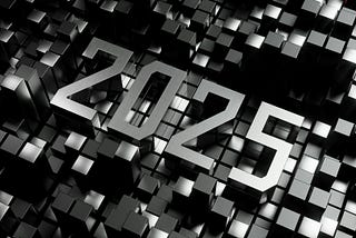 The number 2025 made of metal blocks.