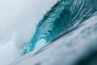 A blue tidal wave