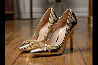 Gold-Mid-Heel-Shoes-1