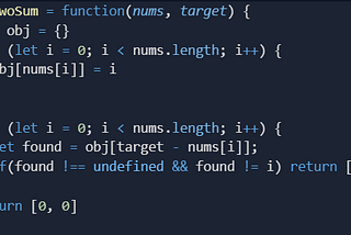 LeetCode Two Sum Solution: Objects