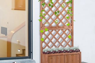 outsunny-raised-garden-bed-wooden-pine-trough-planter-with-topped-trellis-1