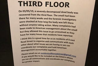 DEAD BODY- THIRD FLOOR.