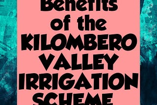 Benefits of the KILOMBERO VALLEY IRRIGATION SCHEME