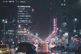 Somewhere in the not so lovely rainy night of Manhattan