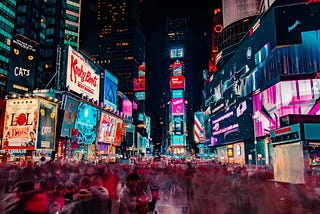 Times Square advertising at night