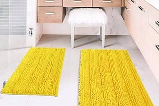 miiujjir-yellow-bathroom-rug-bathroom-rugs-sets-2-piece-bath-mat-chenille-shaggy-non-slip-shower-mat-1