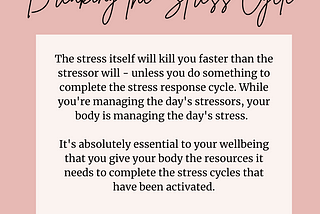 Breaking the Stress Cycle