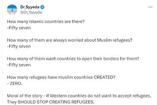Have Muslim countries not taken refugees?