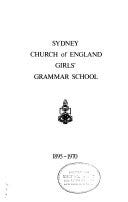 Sydney Church of England Girls' Grammar School, 1895-1970 | Cover Image