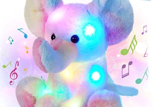 Rainbow Glowing Elephant Stuffed Toy with 10 Lullabies | Image