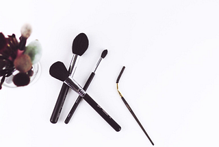 A collection of makeup brushes