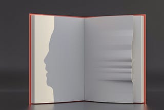 Living Philosophy (A page in a book casting the shadow of a face)