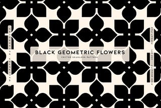 Black Geometric Flowers