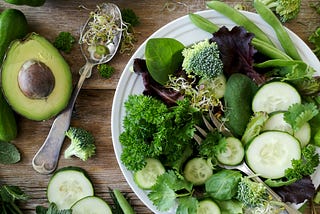 Wonderful picture of a GREEN Keto Salad the ultimate defence against addiction.