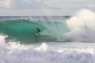 The World Surf League tournament is happening now on the North Shore of Hawaii.