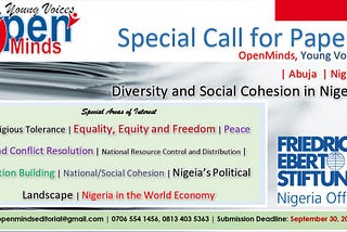 Friedrich-Ebert-Stiftung (FES) Nigeria, Open Minds Young Voices - Call for Abstracts