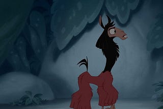 Image of Emperor Kuzco as a llama from Disney’s The Emperor’s New Groove