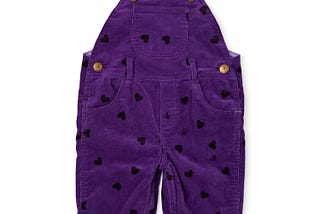 Corduroy Overalls: Adjustable Straps and Turn-Ups for Kids, Available in Cream/Pink, Pink/Red, and Purple/Black | Image