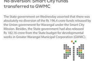 GWMC receives smart city funds without diversion