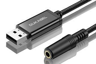 USB to 3.5mm Auxiliary Audio Adapter Cable | Image