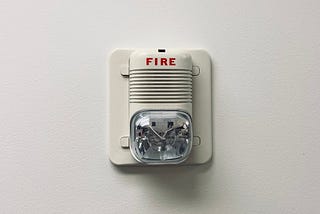 Fire alarm on a wall