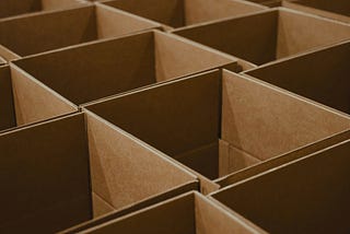 Empty boxes laid out in a grid.