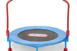 little-tikes-easy-store-3-foot-trampoline-with-hand-rail-blue-1